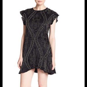 Free People Black Dress with Beaded Accent Design